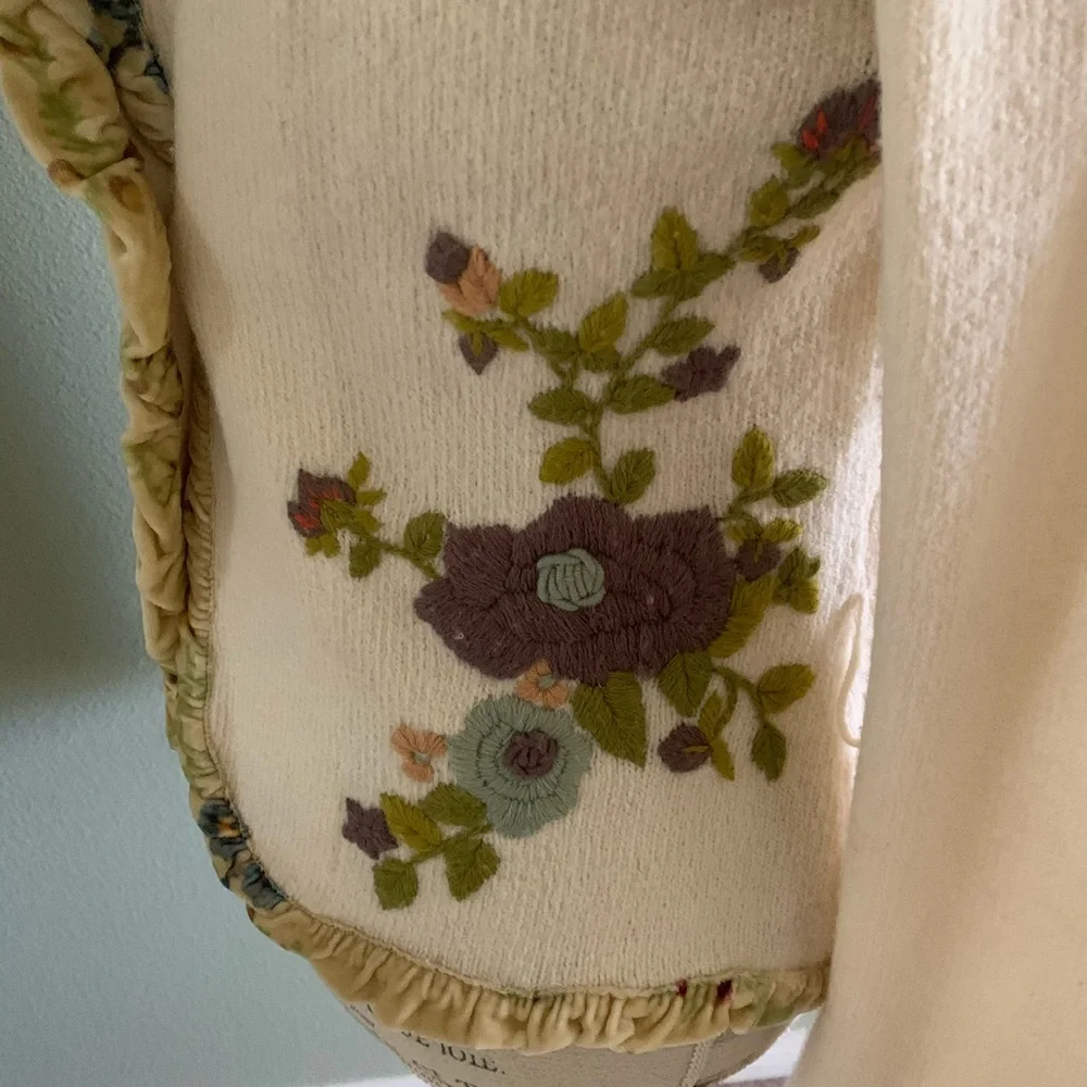 💖ANTHROPOLOGIE RARE MOTH HOLLY & IVY CARDIGAN GORGEOUS EMBROIDERY - Picture 4 of 7